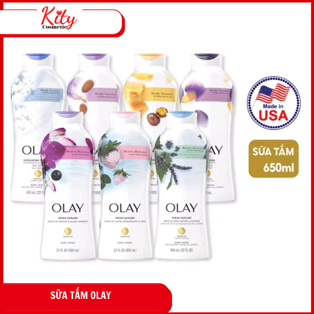 Sữa tắm dưỡng trắng da, sáng da Olay B3 650ml Kity Cosmetic Sản phẩm chính hãng