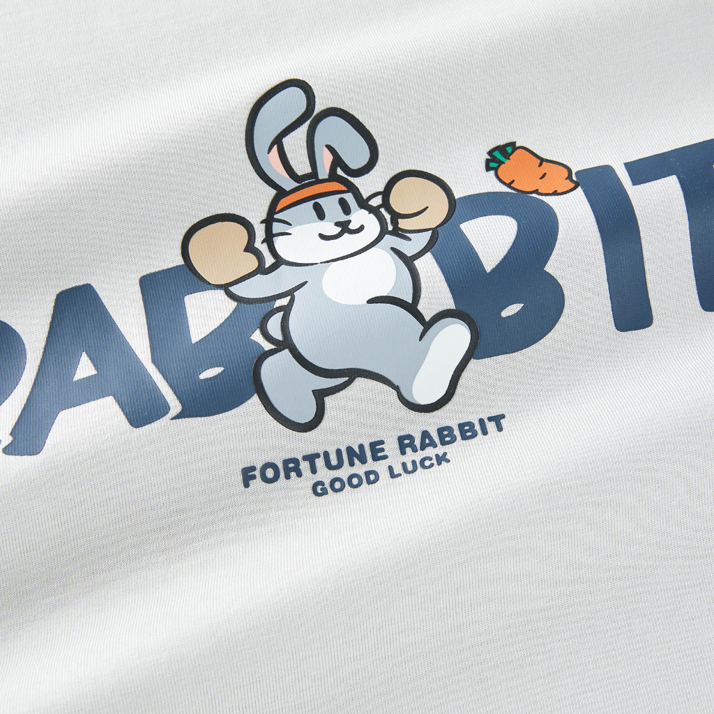 HLA -  Áo thun nam ngắn tay cotton thoáng mát in họa tiết thỏ Cartoon rabbit pattern classic T-shirt
