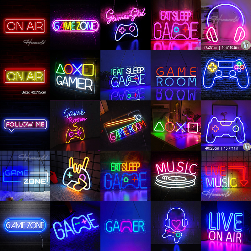 Đèn Led Neon Trang Trí Góc Chơi Game Nhiều Mẫu , Nhiều Kích Thước