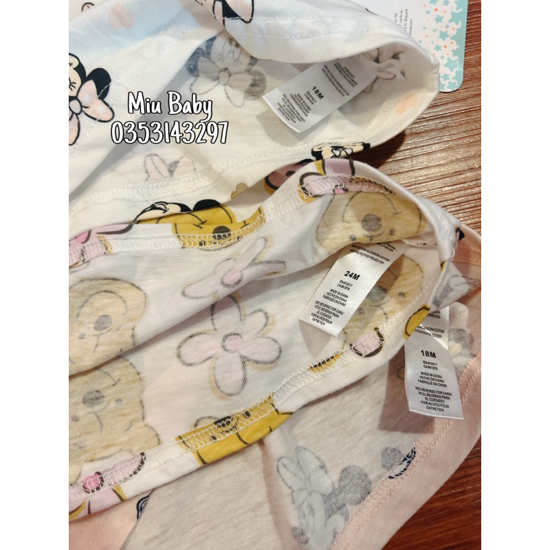 Áo Disney cộc tay 5 màu bé gái xuất