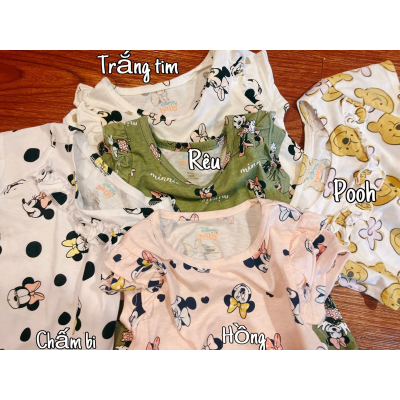 Áo Disney cộc tay 5 màu bé gái xuất