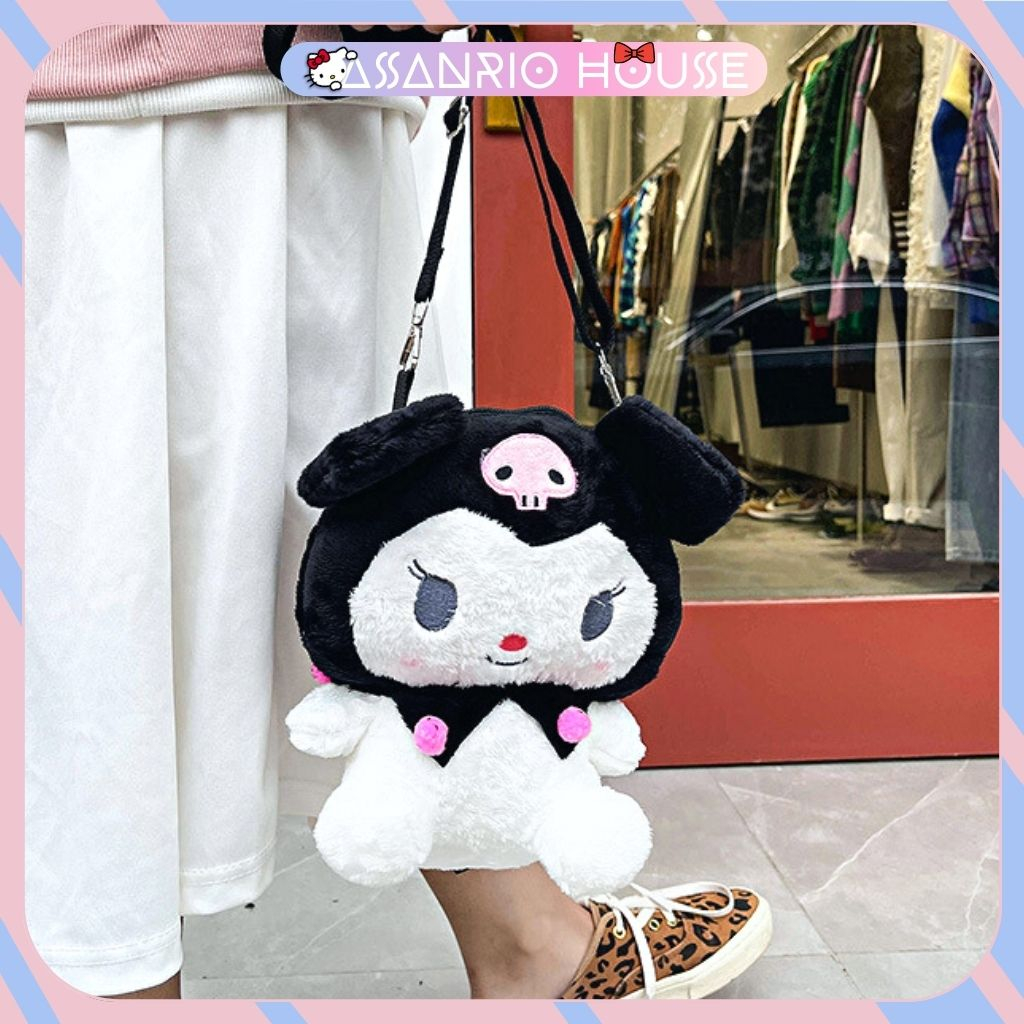 🌸Sẵn+Video🌸 Túi KUROMI Pha Màu đeo 2 kiểu Balo - Đeo Chéo Sanrio Lolita dễ thương cá tính - Túi Gấu Bông ASANRIO HOU