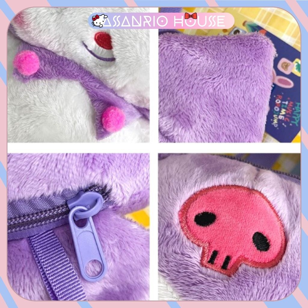 🌸Sẵn+Video🌸 Túi KUROMI Pha Màu đeo 2 kiểu Balo - Đeo Chéo Sanrio Lolita dễ thương cá tính - Túi Gấu Bông ASANRIO HOU