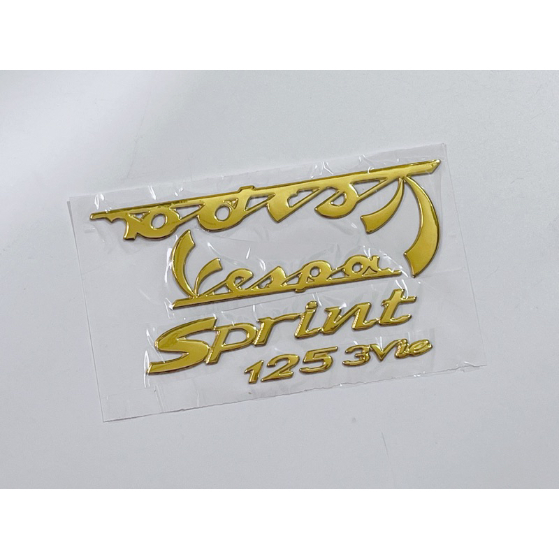 Tem nổi chữ VESPA Sprint 125 3Vie màu trắng, màu đen dán thay thế tem zin theo xe, có sẵn keo phía sau