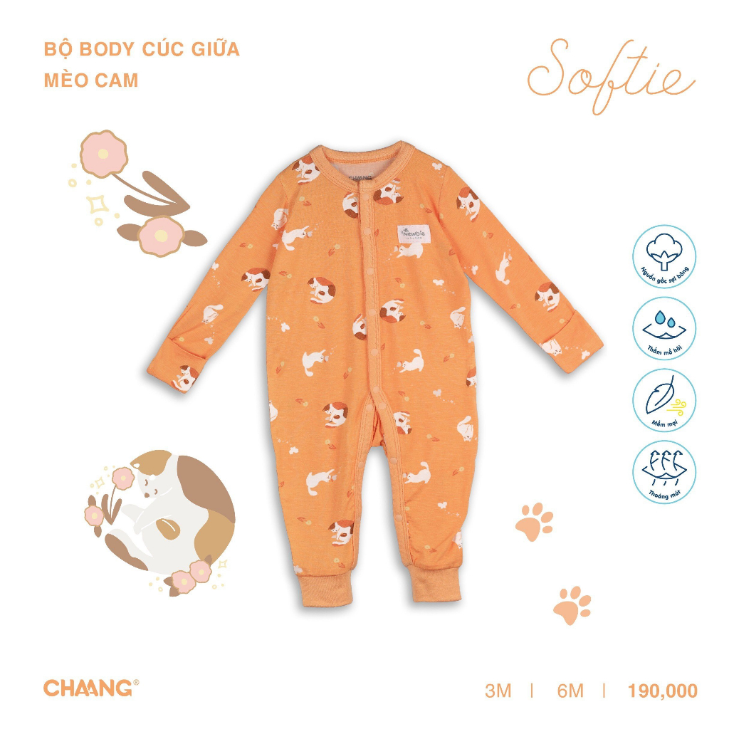 Bộ Body Dài Cúc Giữa Mèo CHAANG AW23D8
