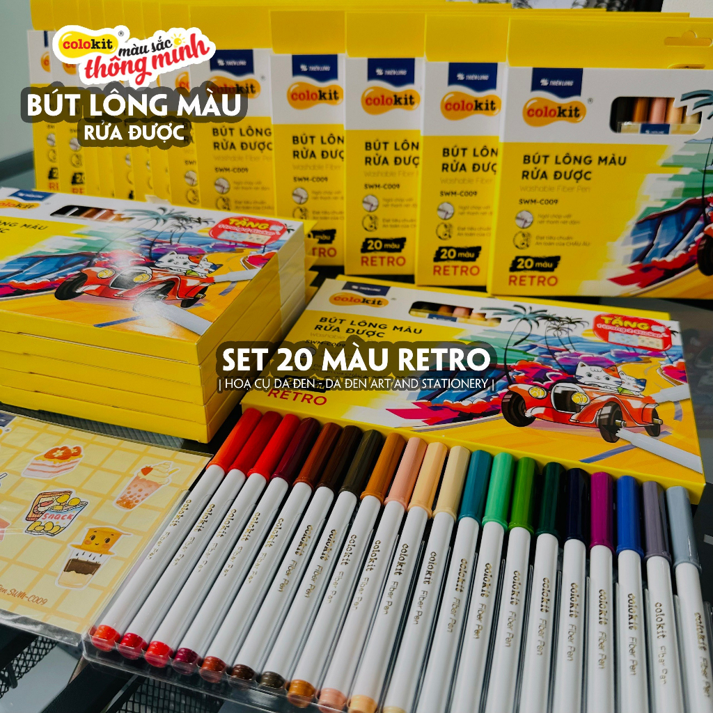 Bút Lông 20|36 Màu Fiber Pen Washable
