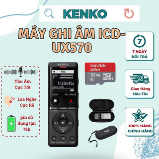 Máy ghi âm SONY ICD-UX570 chuyên nghiệp, nhỏ gọn với màn hình hiển thị LED công nghệ lọc âm hiện đại, bh 24 tháng