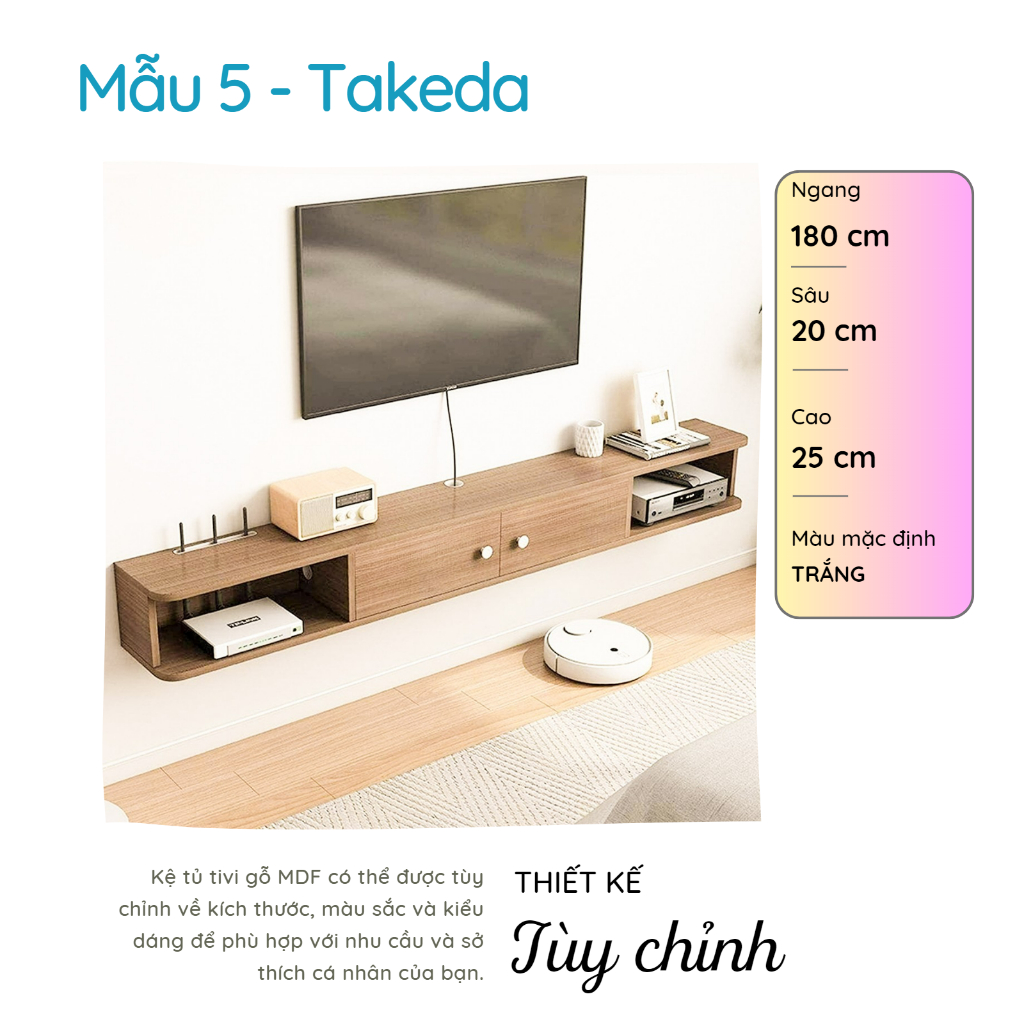 Kệ Tivi Treo Tường Phong Cách Hiện Đại Thương Hiệu SMLIFE