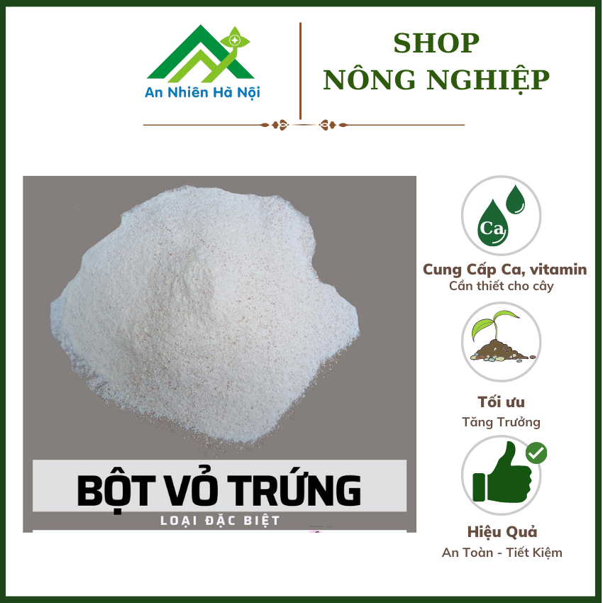 Bột vỏ trứng gà Nhật Bản 500g - Loại đặc biệt, bổ sung canxi và khoáng chất cho cây, trồng rau hữu cơ