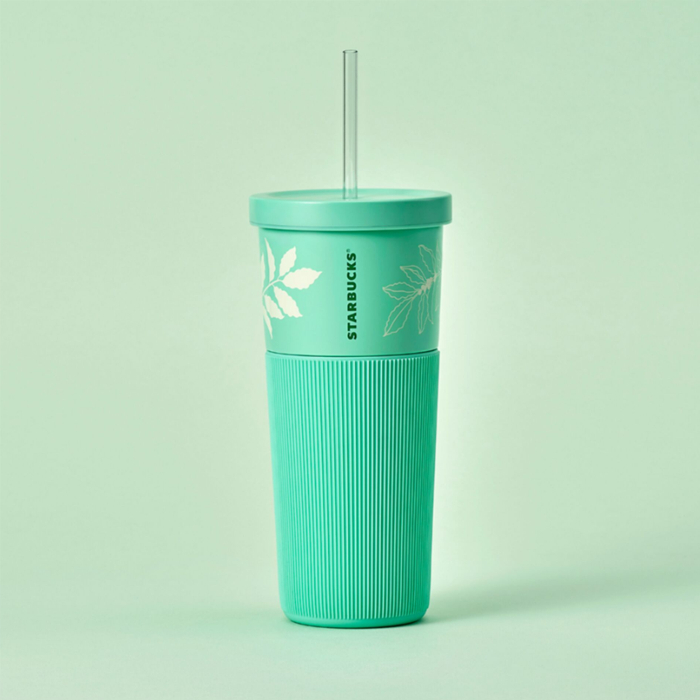 Ly Starbucks Cold Cup 24Oz (710ml) SS SILCON SLV N_GRNS LT