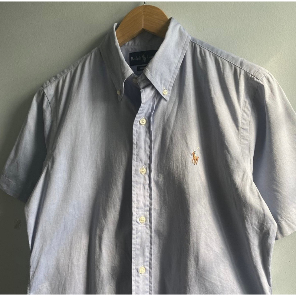 ÁO SƠMI NAM VẢI OXFORD 100%  COTTON, TAY NGẮN, DÁNG PHONG CÁCH CHÂU ÂU, MÀU XANH BIỂN