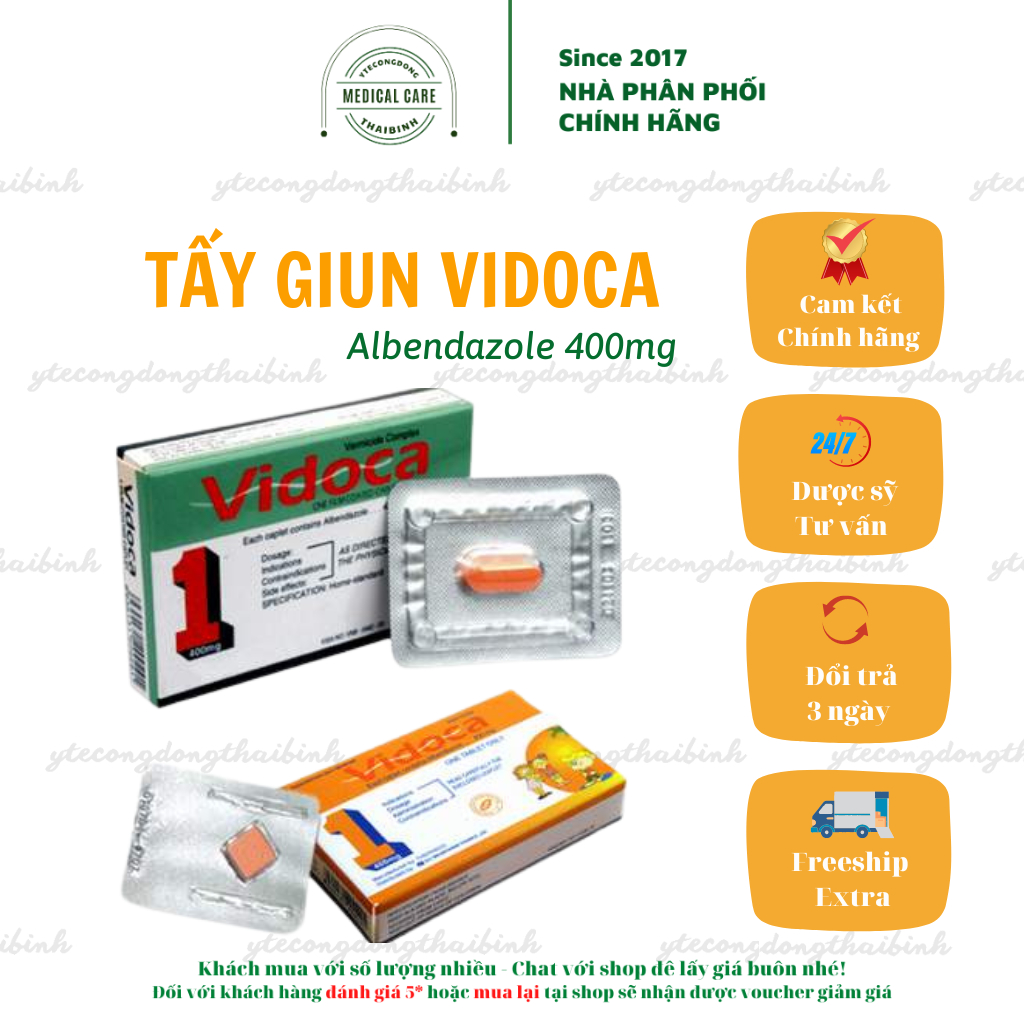 VIDOCA cho người lớn và trẻ em đánh bay các loại giun