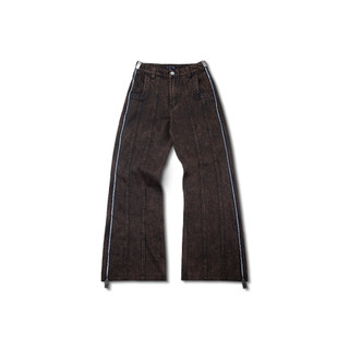 Quần bò "goldie zipped brown washed" giặt mài nhuộm màu nâu