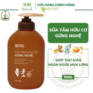 Sữa tắm hữu cơ Gừng Nghệ giúp thư giãn, giảm mụn lưng Cỏ Cây Hoa Lá 500gr