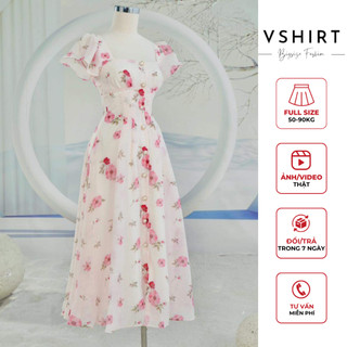 Váy hoa cổ vuông bigsize vshirt