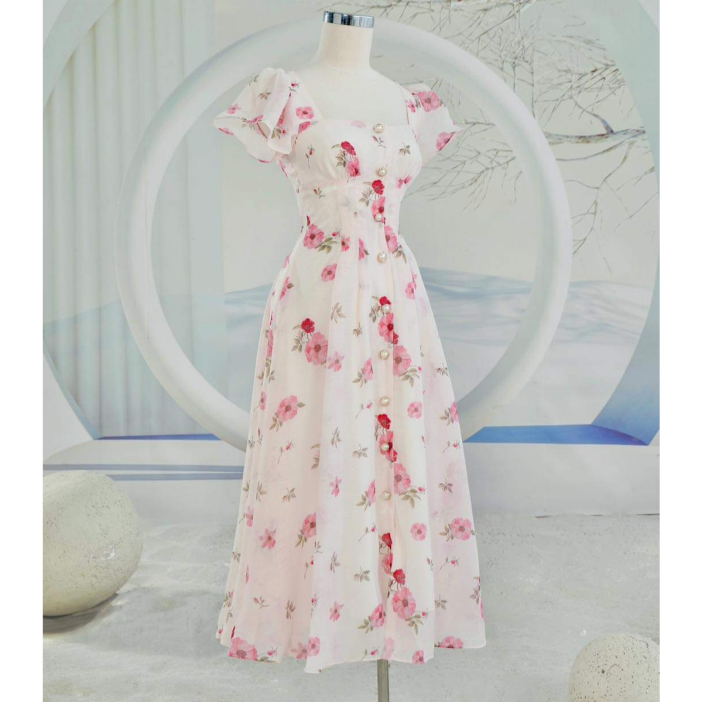 Váy Hoa Cổ Vuông Bigsize  VSHIRT