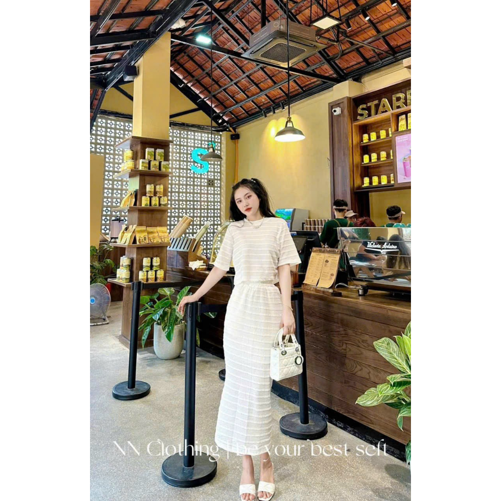 Set váy thời trang nữ mặc đi chơi, dạo phố chất len ren ngang y hình, set bộ crotop mix chân váy dài 2 lớp đẹp lộng lấp