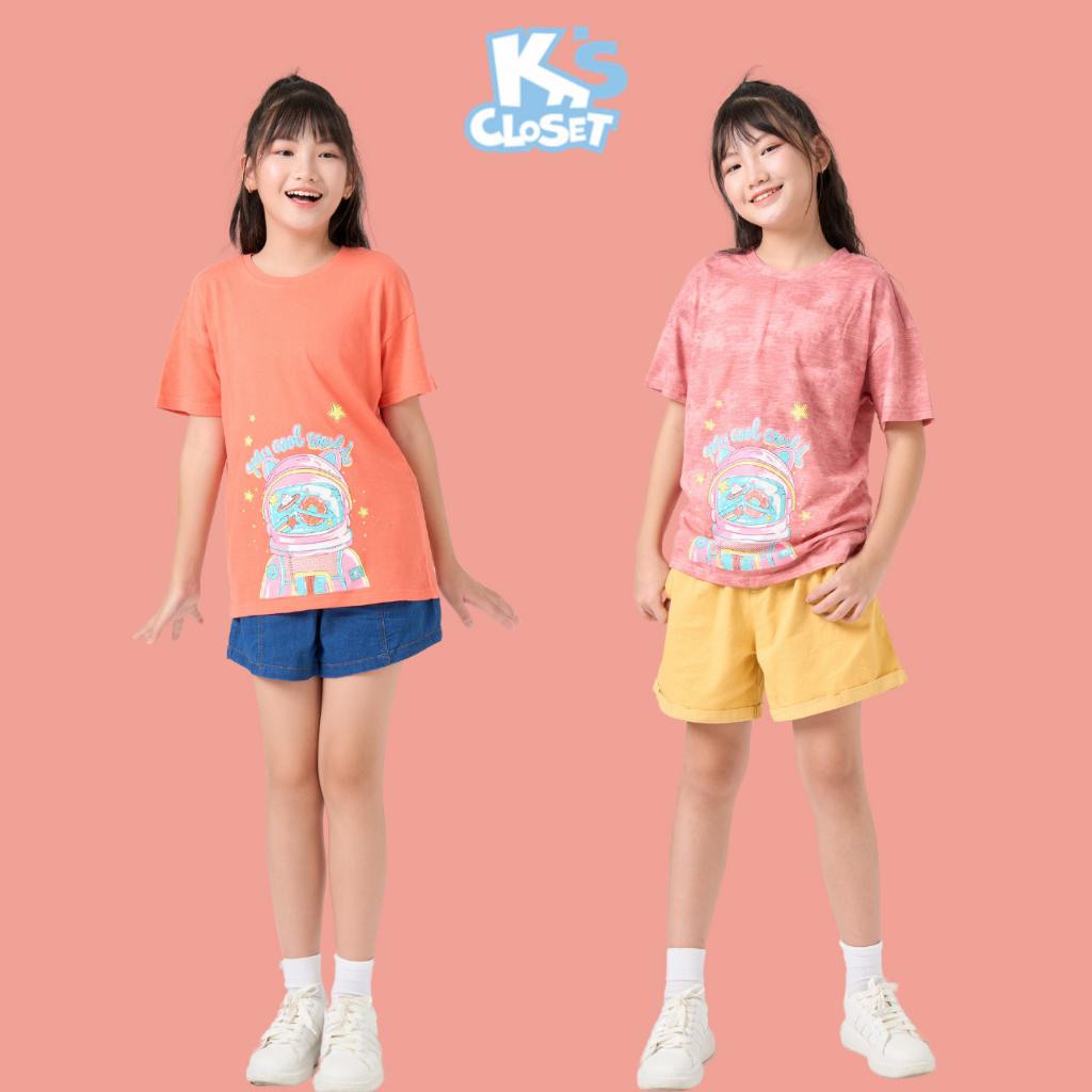 Áo Phông Cộc Tay Bé Gái (1-14 tuổi) K's Closet Chất Cotton Thoáng Mát - KT24THS/KT302THS