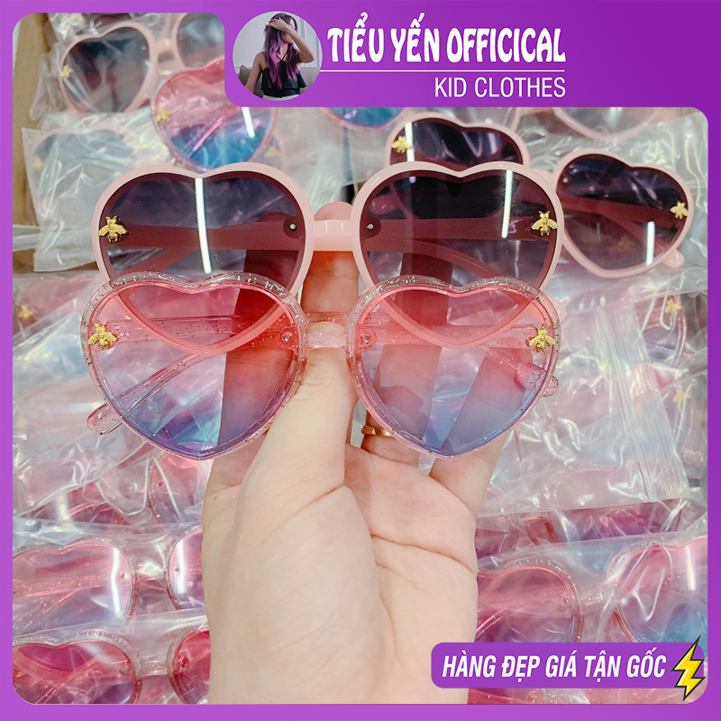 Kính cho bé, kính mát chống tia UV400, mắt kính trái tim cho bé từ 1 - 8 tuổ K005 | Tiểu Yến Kid