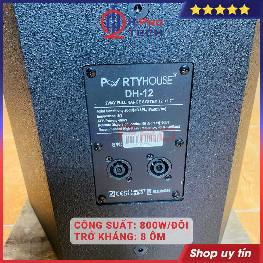 Đôi Loa Full Bass 30 Partyhouse DH12 800W Âm Thanh Sống Động, Hát Karaoke Gia Đình Chất Lượng - H2Pro Tech