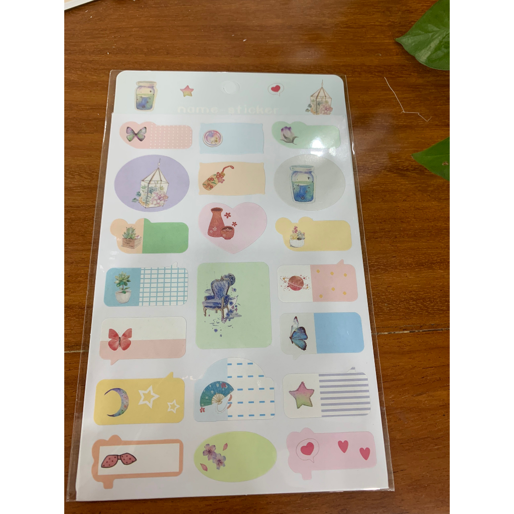 Name sticker,nhãn dán, nhãn tên dán dụng cụ học tập kích thước nhỏ siêu tiện lợi giá rẻ nhiều hình