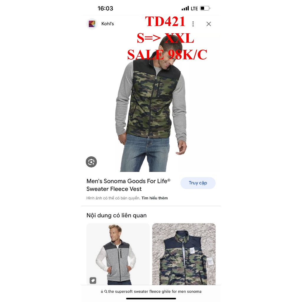 SALE 98K * Mã TD421: Áo ghile nam hàng dư xịn hãng, áo kéo khoá vô cùng tiện dụng, mặt ngoài chất len bên trong