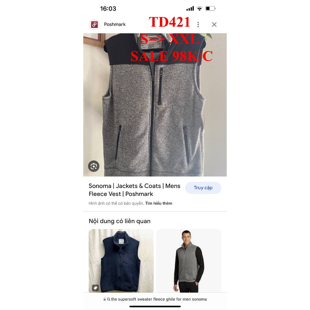 SALE 98K * Mã TD421: Áo ghile nam hàng dư xịn hãng, áo kéo khoá vô cùng tiện dụng, mặt ngoài chất len bên trong