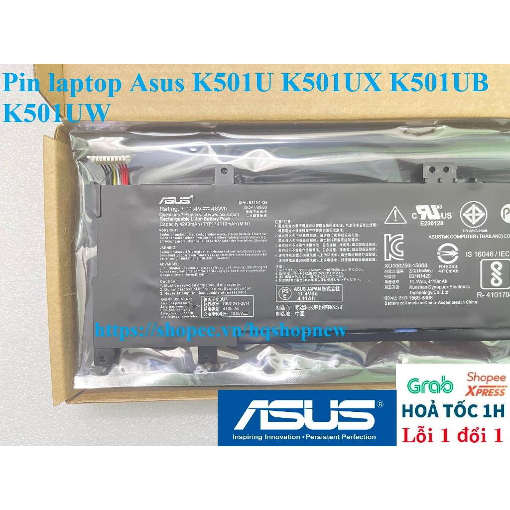 ⚡️Pin laptop Asus K501U K501UX K501UB K501UW