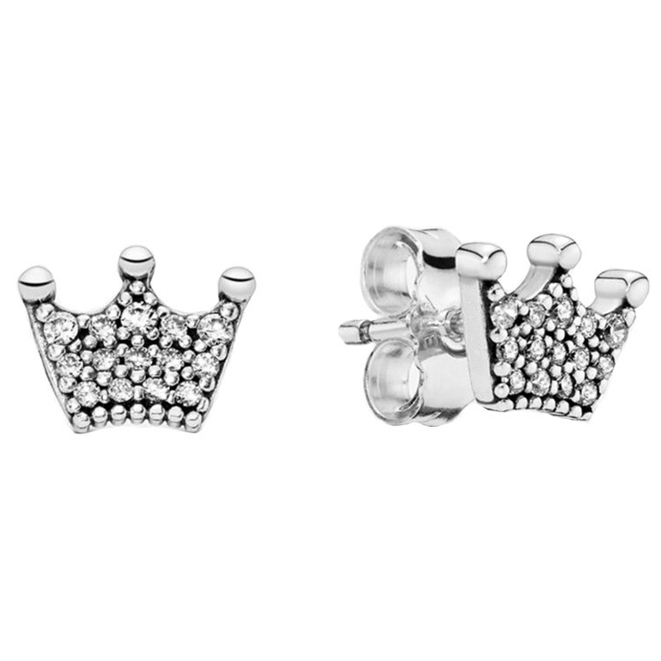 Khuyên tai nữ CDE Crown Stud Earrings CDE3034RG - Khuyên tai bạc cao cấp S925 ALE