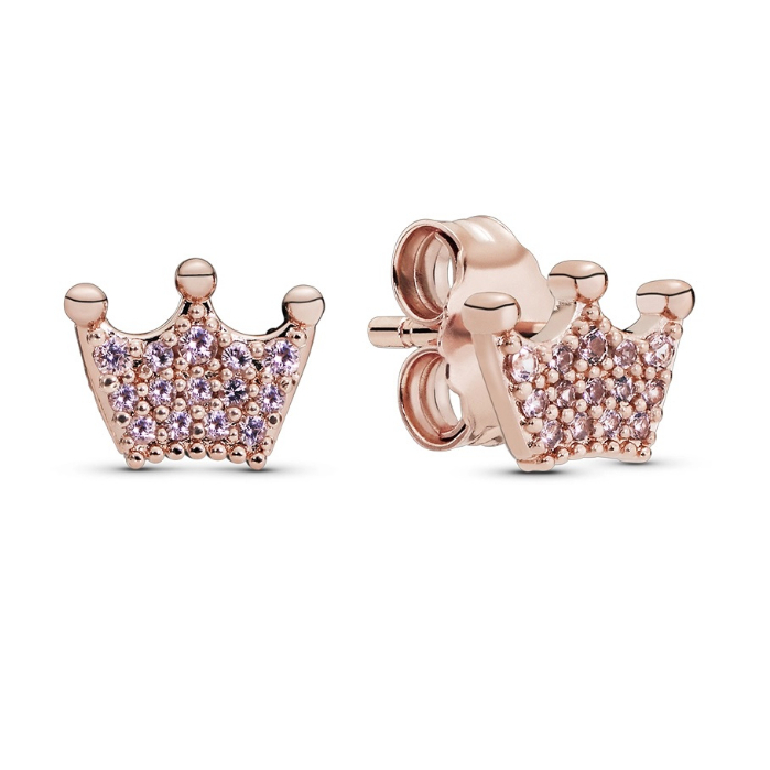 Khuyên tai nữ CDE Crown Stud Earrings CDE3034RG - Khuyên tai bạc cao cấp S925 ALE