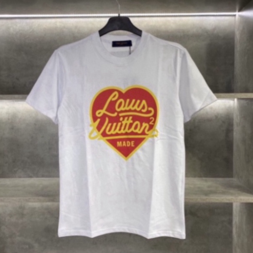 Áo thun nam nữ Louis Vuitton trái tim cổ tròn Áo Phông LV Trái Tim Siêu Bền Đẹp