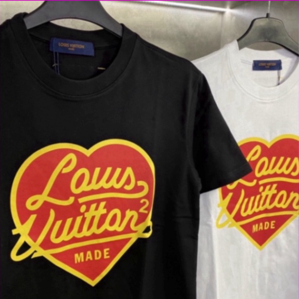 Áo thun nam nữ Louis Vuitton trái tim cổ tròn Áo Phông LV Trái Tim Siêu Bền Đẹp