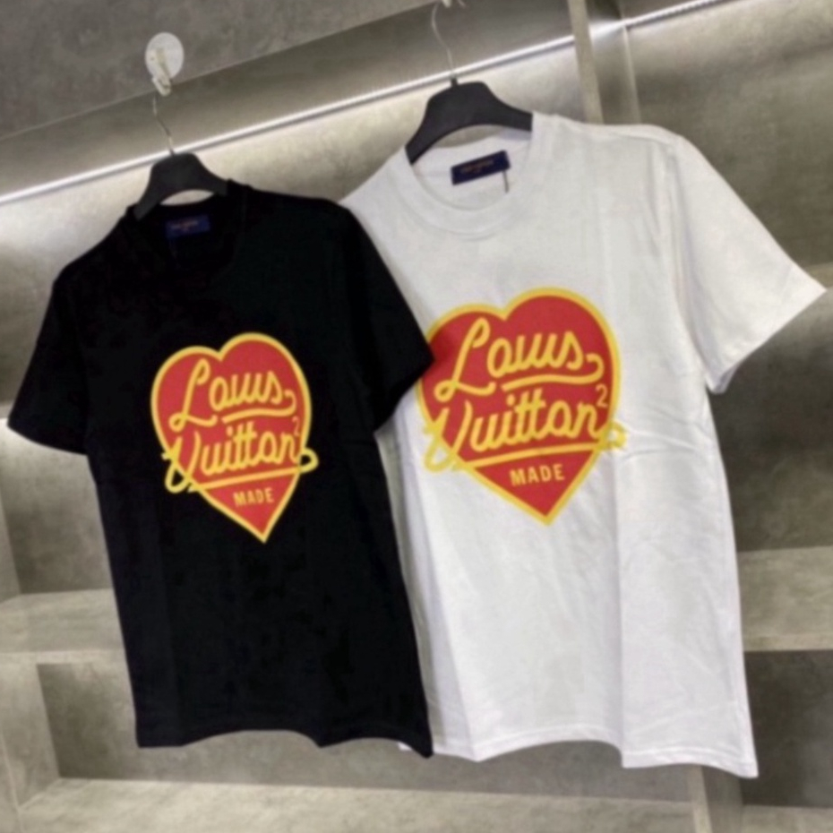 Áo thun nam nữ Louis Vuitton trái tim cổ tròn Áo Phông LV Trái Tim Siêu Bền Đẹp