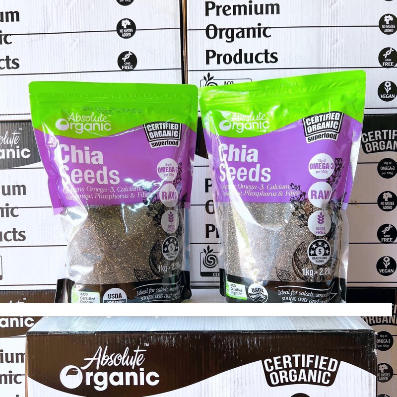 [HÀNG CHÍNH HÃNG] Hạt Chia Úc Absolute Organic Chia Seeds 1kg