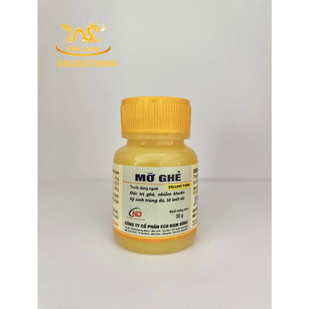 Mỡ Ghẻ Vàng 30g bôi Ghẻ, Nhiễm Khuẩn Ký Sinh Trùng Da, Lở Lo