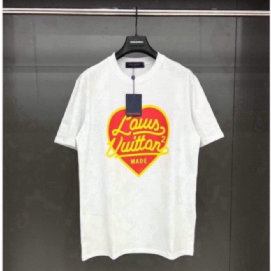 Áo thun nam nữ Louis Vuitton trái tim cổ tròn Áo Phông LV Trái Tim Siêu Bền Đẹp