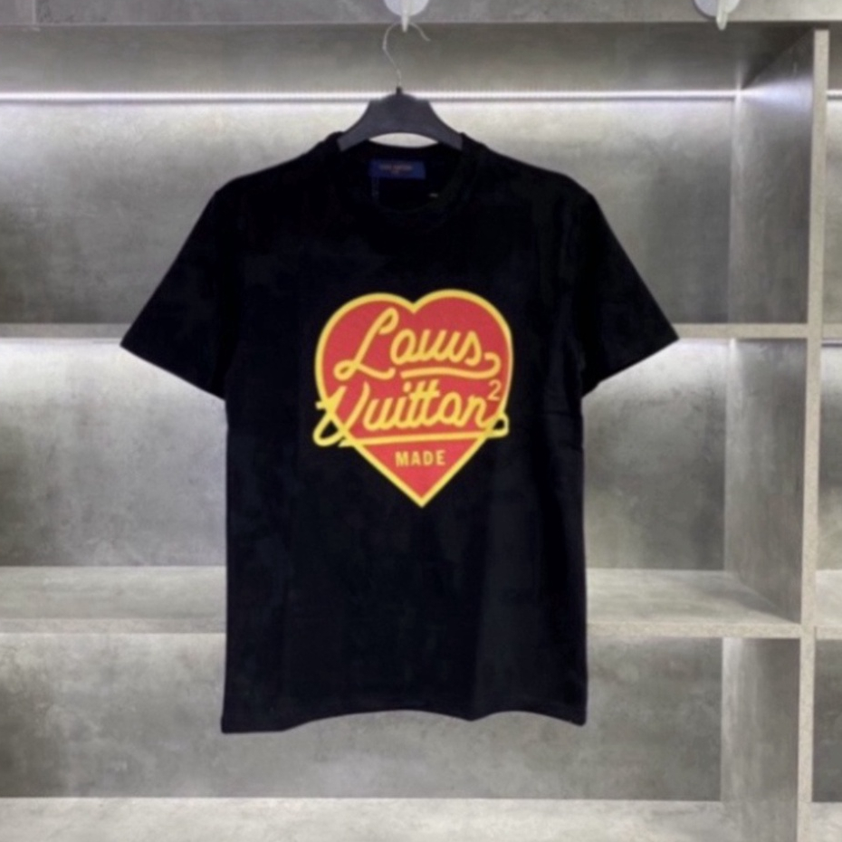 Áo thun nam nữ Louis Vuitton trái tim cổ tròn Áo Phông LV Trái Tim Siêu Bền Đẹp