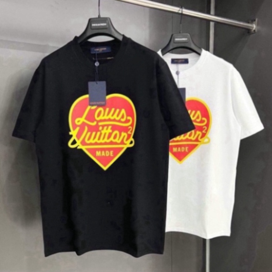 Áo thun nam nữ Louis Vuitton trái tim cổ tròn Áo Phông LV Trái Tim Siêu Bền Đẹp