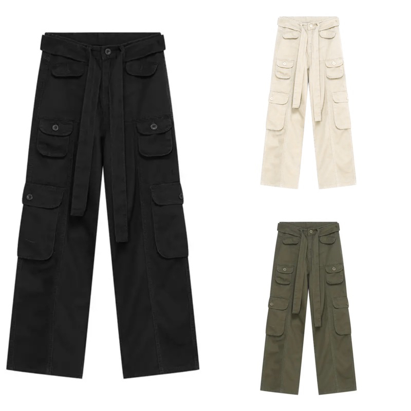 QUẦN CARGO PANT KAKI 8 TÚI HIP HÓP UNISEX CHẤT DÀY CHÁY PHỐ TẶNG KÈM DÂY ĐAI TĂNG ĐỘ CHIẾN -