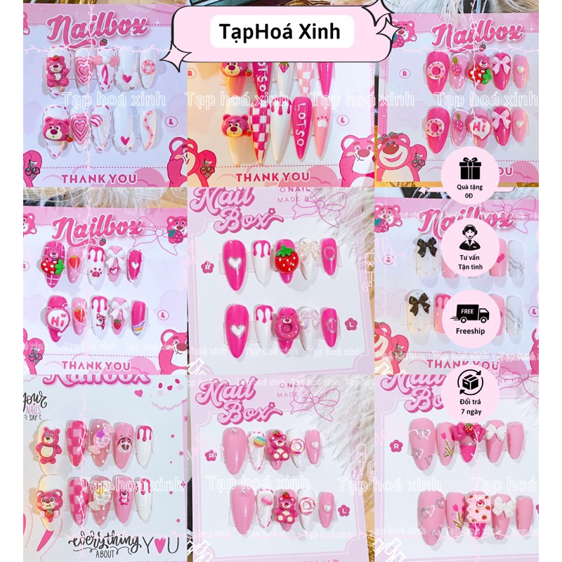 Nailbox hoạt hình thiết kế cute tặng kèm combo dũa & keo