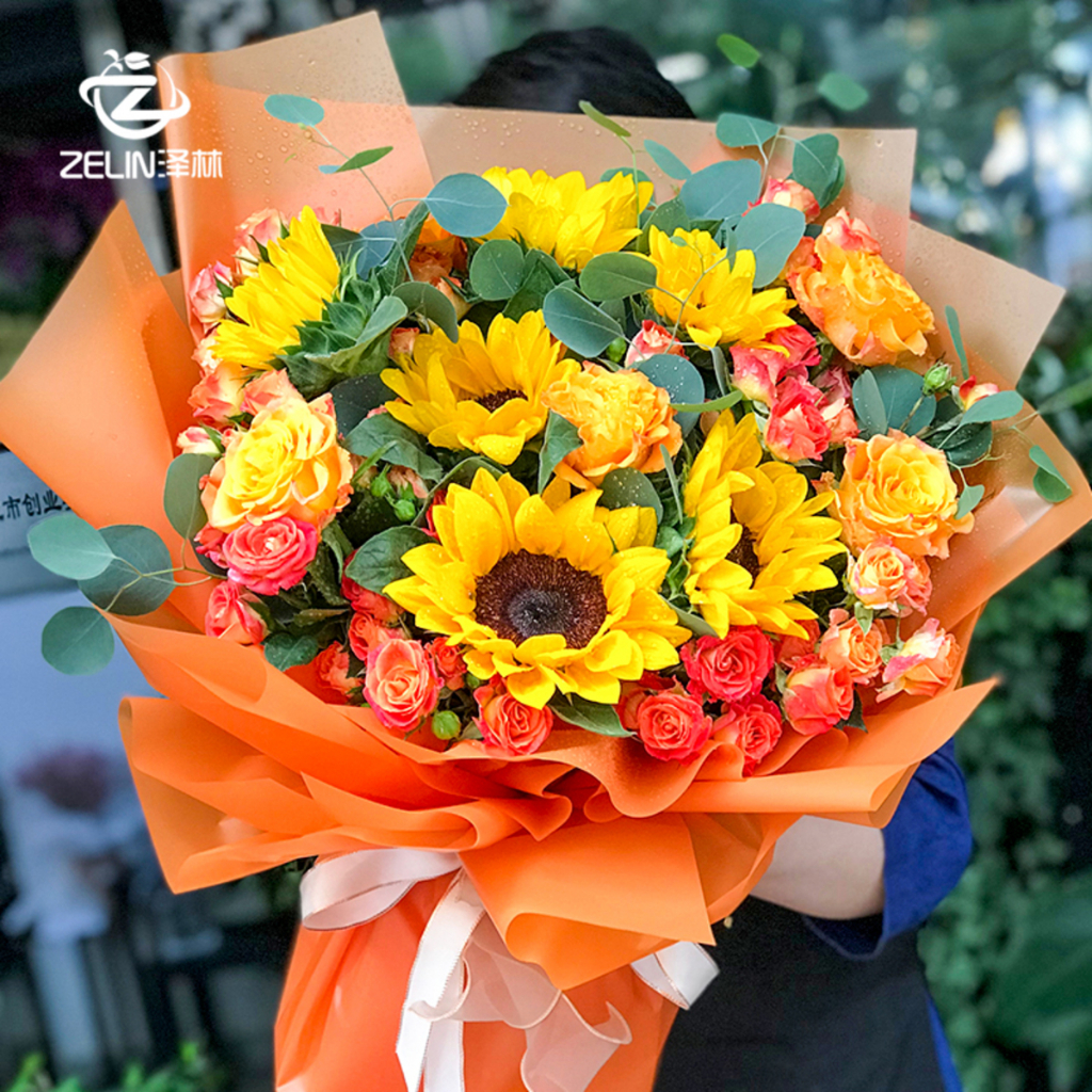 Giấy gói hoa Bóng mờ 1 mặt trơn 60cm x 60cm 20 tờ - phụ kiện làm hoa, handmade