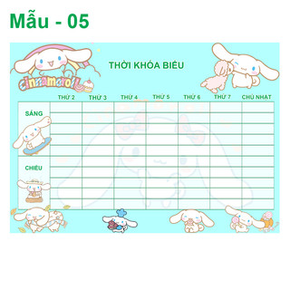 Thời Khóa Biểu Cinnamorol ( 13 mẫu khác nhau)
