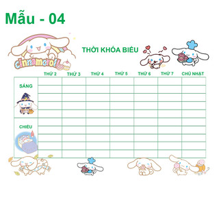 Thời Khóa Biểu Cinnamorol ( 13 mẫu khác nhau)