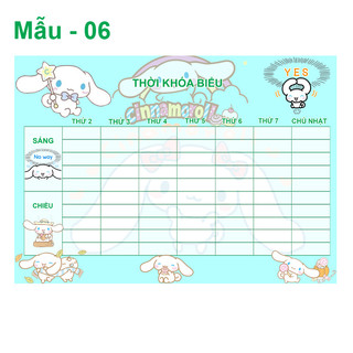 Thời Khóa Biểu Cinnamorol ( 13 mẫu khác nhau)