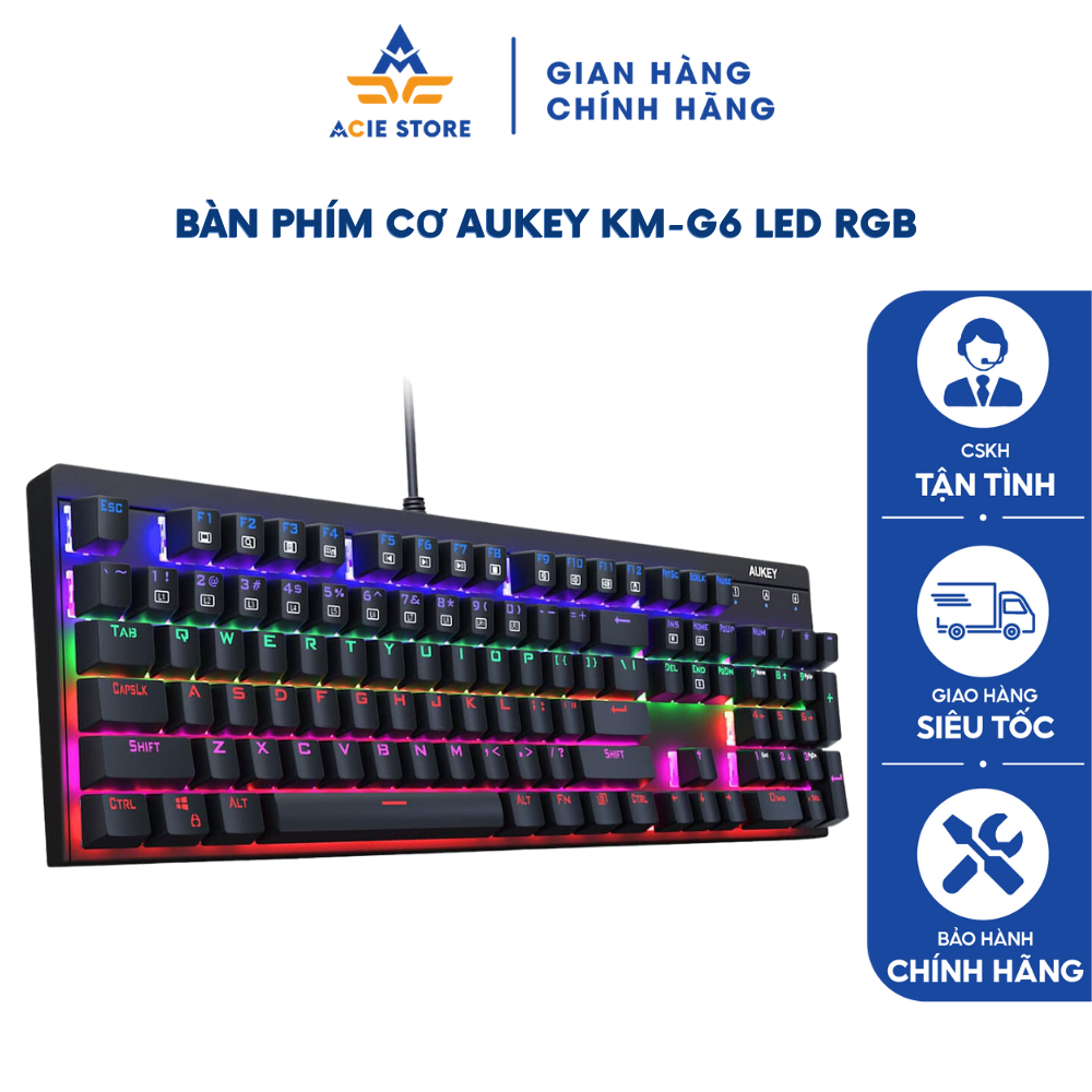 [Mã ICBFRI300 giảm 10% đơn 249K] Bàn Phím Cơ Aukey KM-G6 LED RGB Chính Hãng ACIE STORE | BigBuy360 - bigbuy360.vn