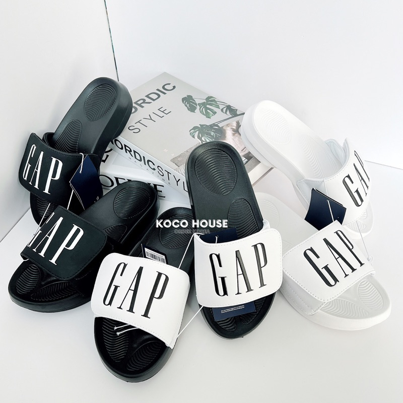 (Chính hãng ) Dép GAP Logo to quai ngang dán - Gap Velcro Slide