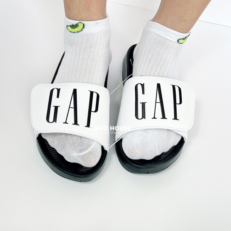 (Chính hãng ) Dép GAP Logo to quai ngang dán - Gap Velcro Slide