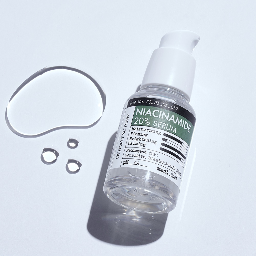 Tinh chất Derma Factory Niacinamide 20% 30ml dưỡng trắng, mờ thâm da