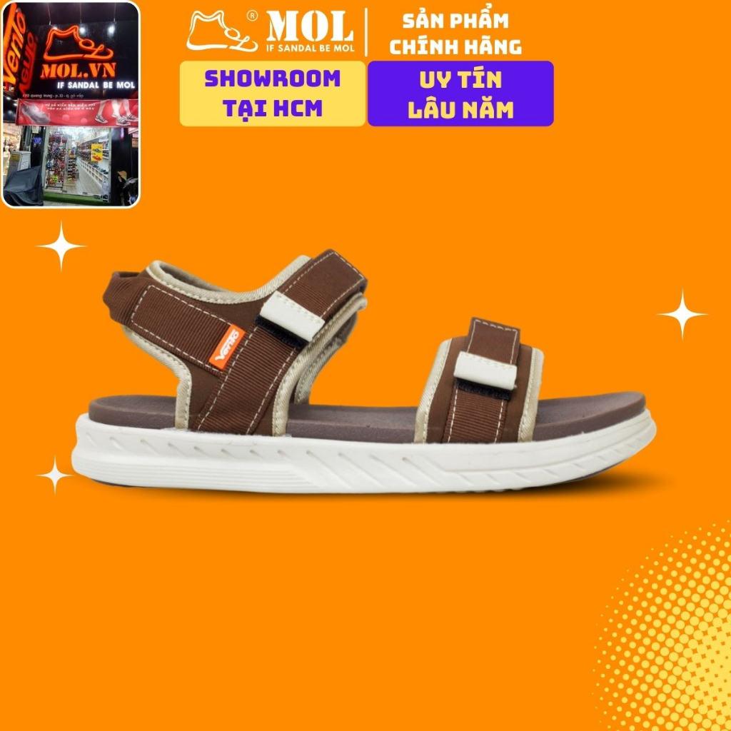 Giày sandal nam 2 quai ngang hiệu Vento NB147Br màu nâu