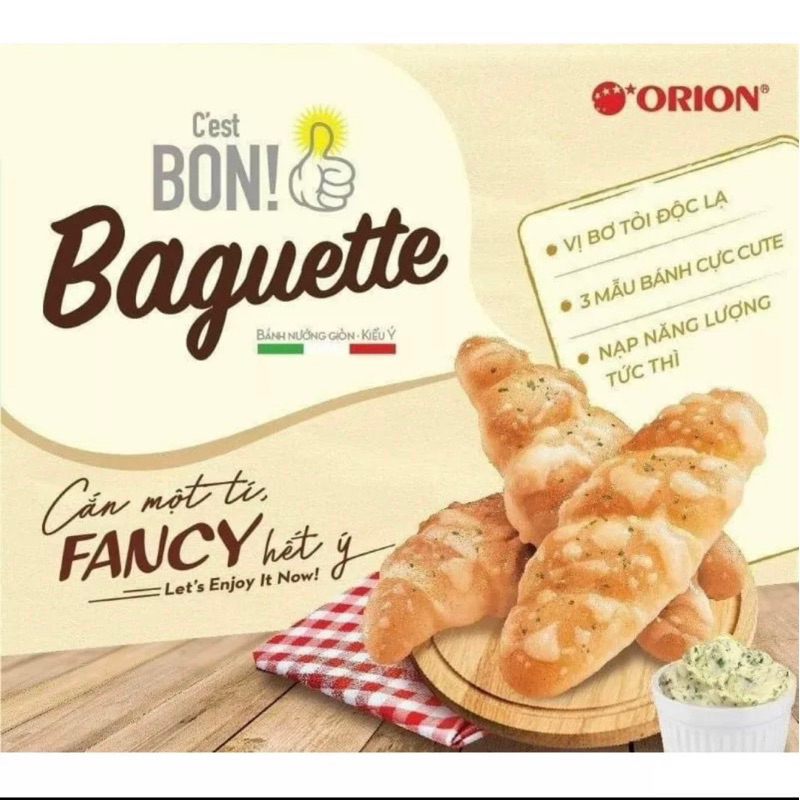 Bánh Mì Baguette Bon Orion Nướng Vị Bơ Tỏi Kiểu Ý 180g